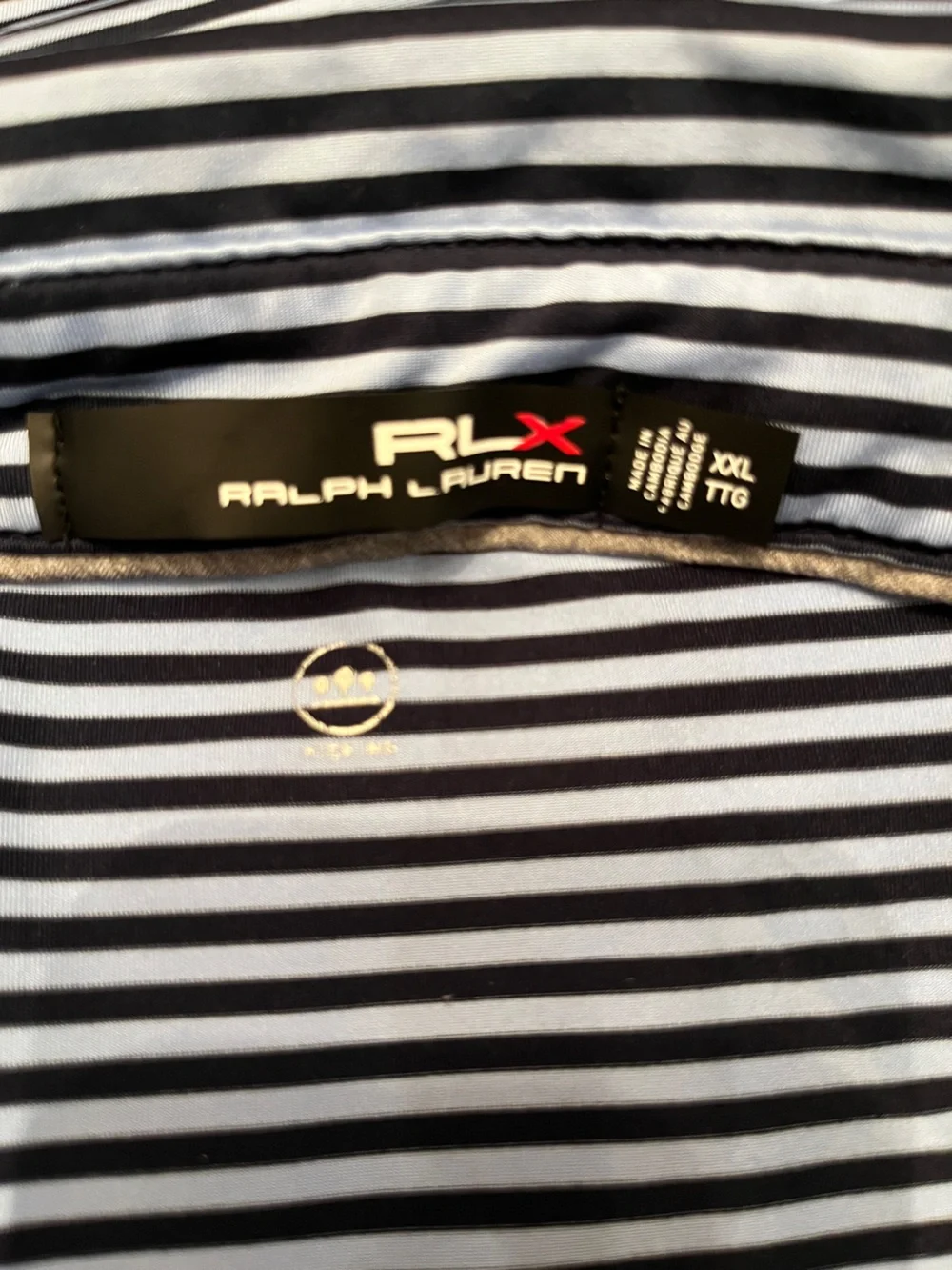 RLX Ralph Lauren Blue Vertical Stripe Polo Shirt, size XXL